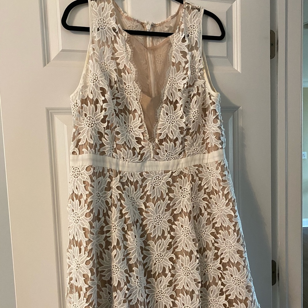 Adrianna Papel White Cocktail Dress